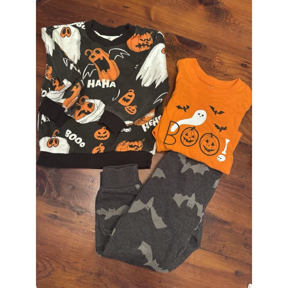 Toddler Halloween 3 Piece Bundle, Sweats Sweatshirt Long Sleeve Tee Sz 3/4T